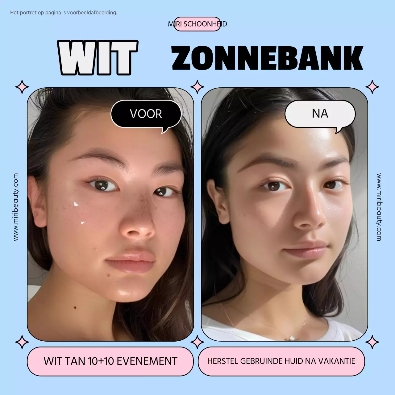 Promoot lichtblauw en roze trendy huid en witte tint