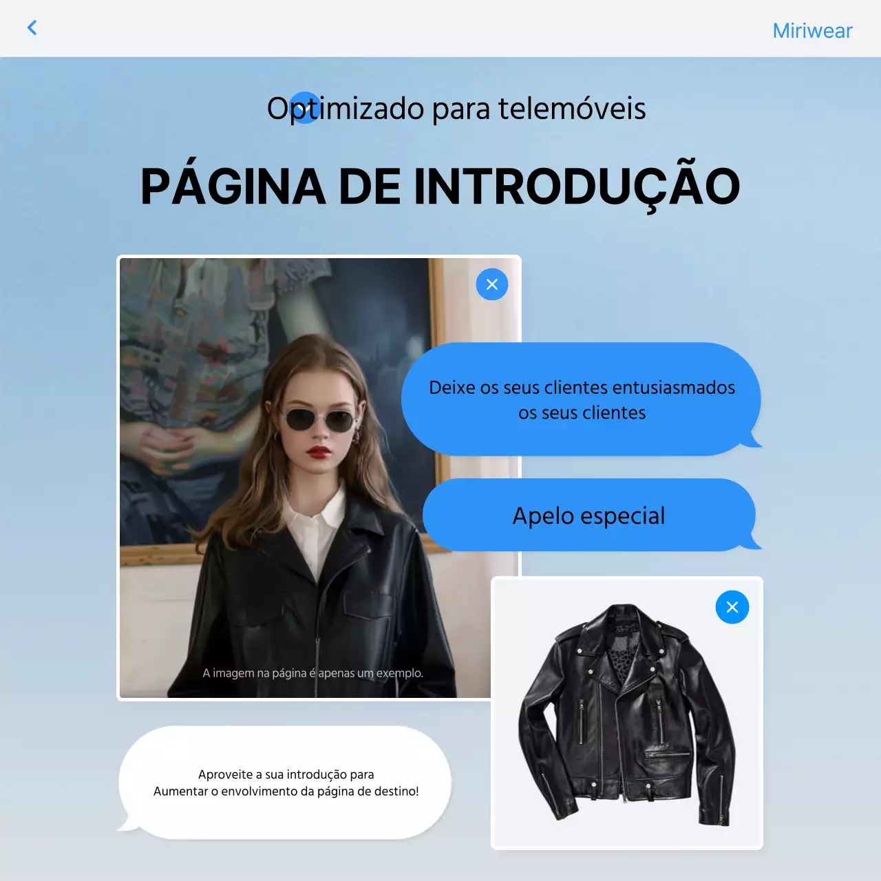 Promover uma introdução à moda em azul e branco
