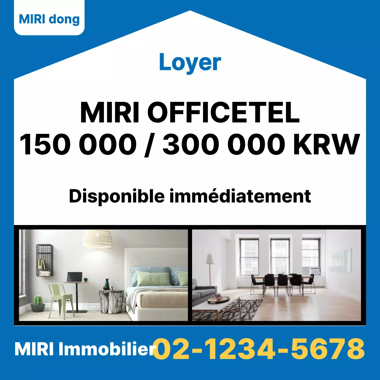 Un poste d'emménagement simple en bleu et noir