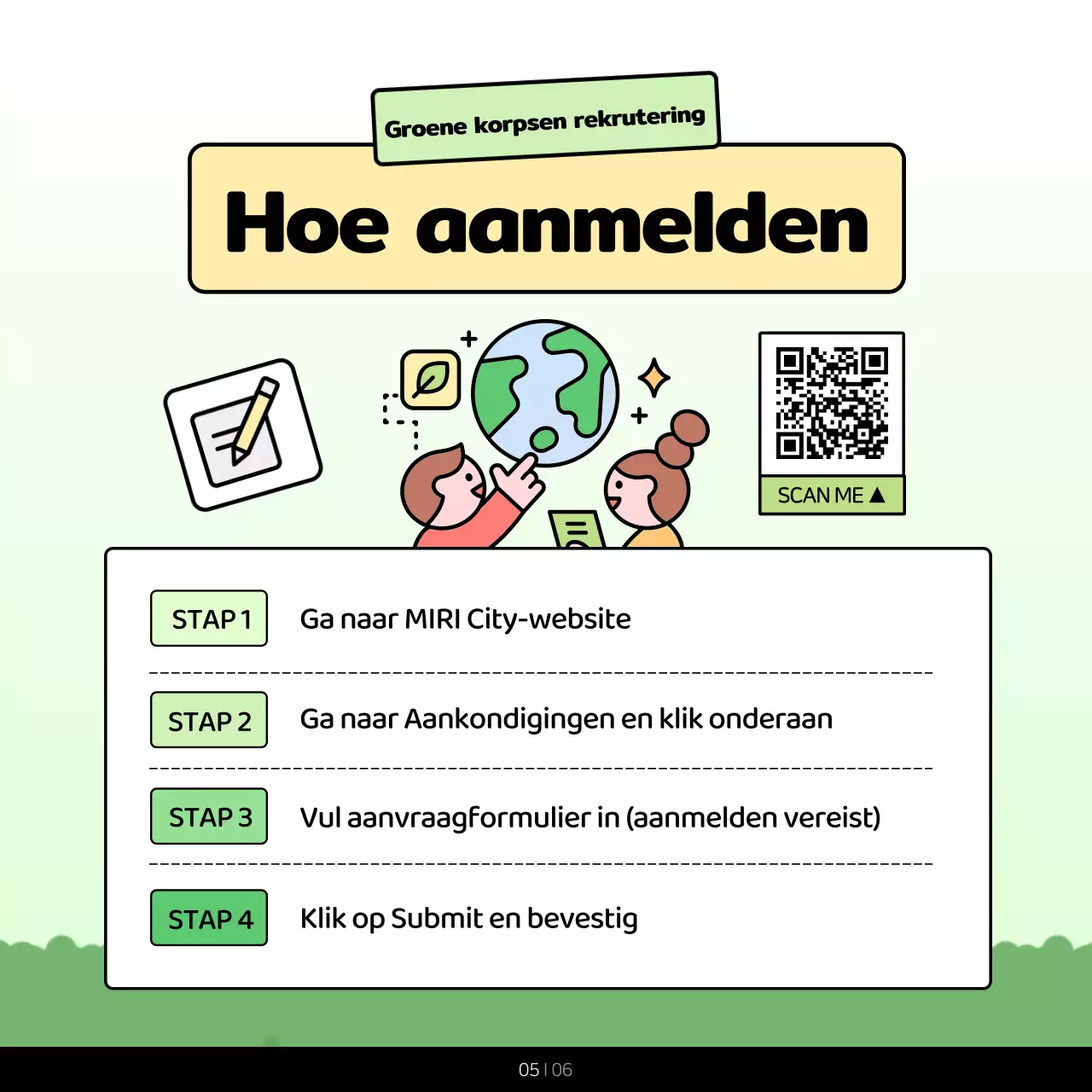 De groene en chartreuse kleuren van het milieukorps in de publieke sector promoten