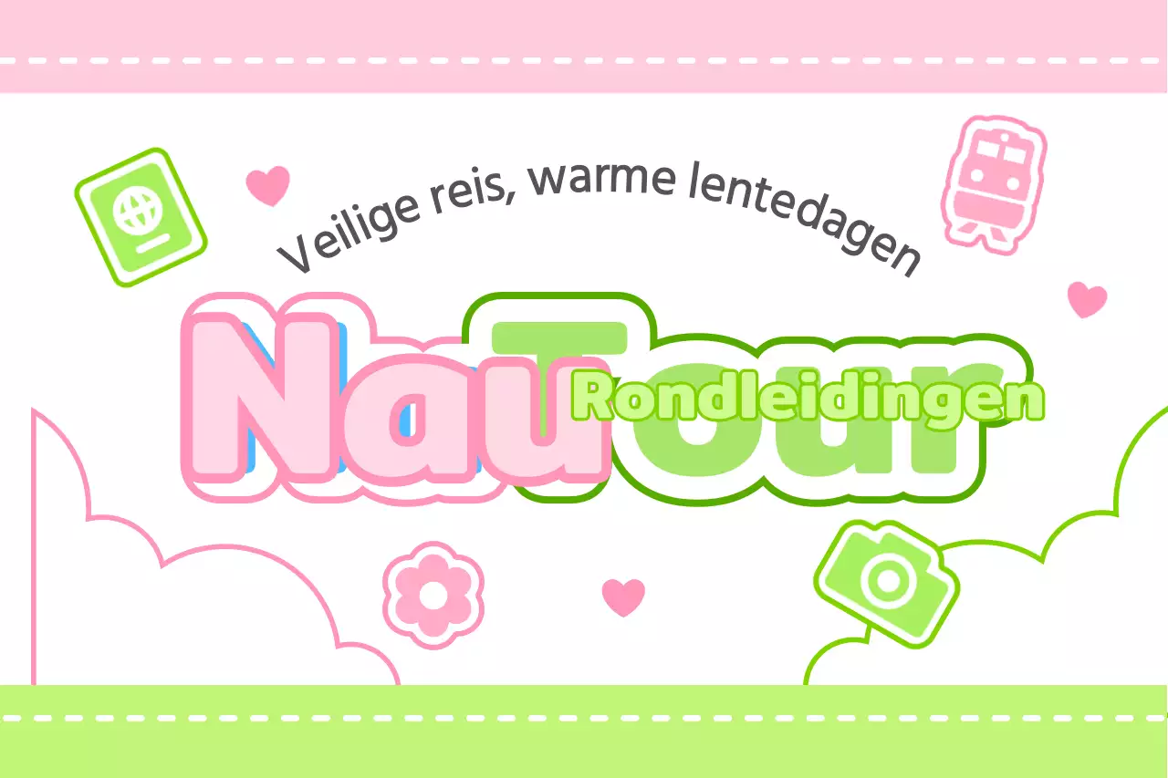 Ontwerp een leuke reisgids met wolken en verschillende pictogrammen