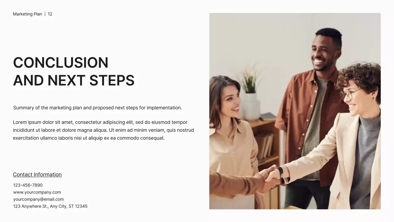 White Professional Marketing Plan Document Presentation