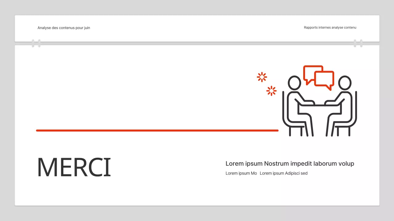 Un simple rapport d'analyse de contenu en rouge et blanc