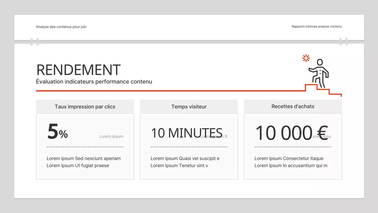 Un simple rapport d'analyse de contenu en rouge et blanc
