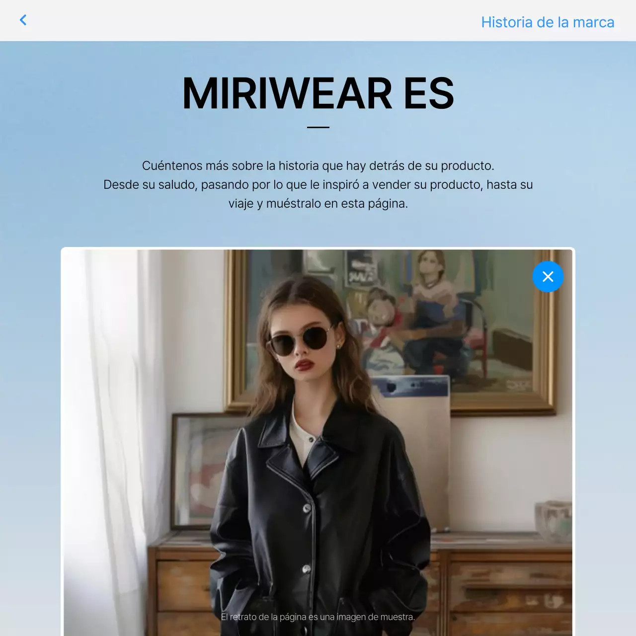 Promueva una introducción a la moda en azul y blanco