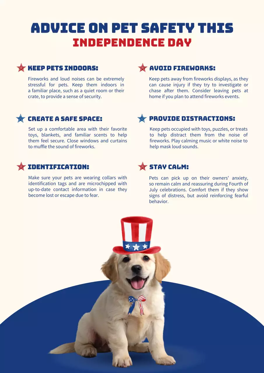 Red Traditional Pet Safety Guide Poster