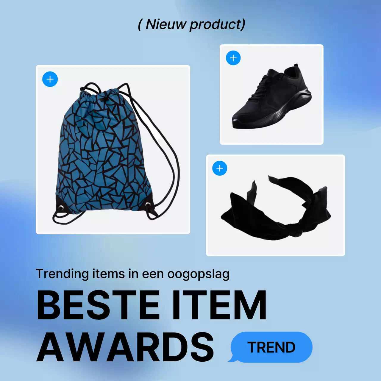 Een trendy modehoes in blauw en wit