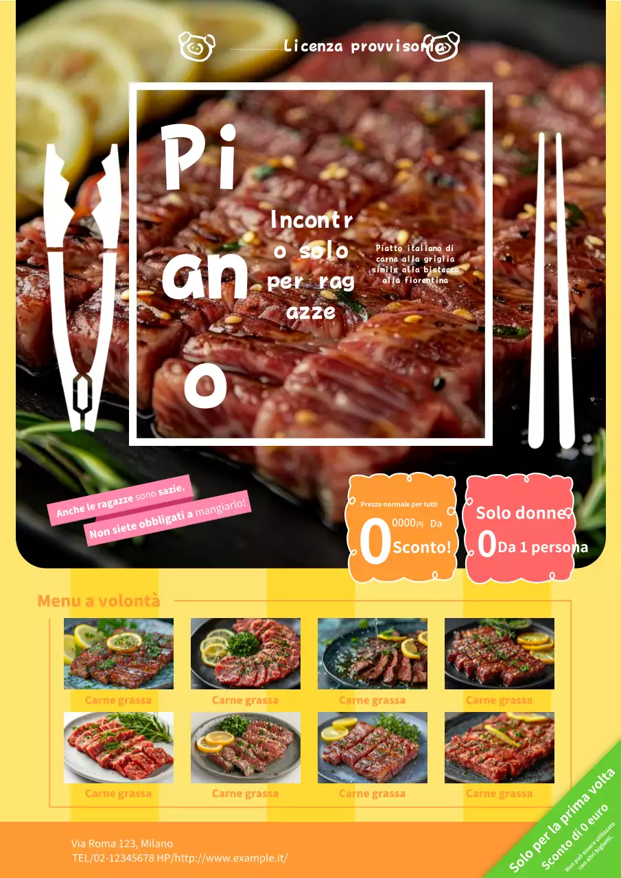 Una simpatica e semplice pubblicità di una serata tra ragazze in un negozio di carne gialla!