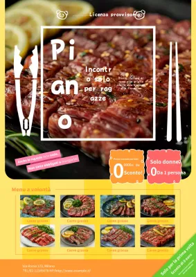 Una simpatica e semplice pubblicità di una serata tra ragazze in un negozio di carne gialla!