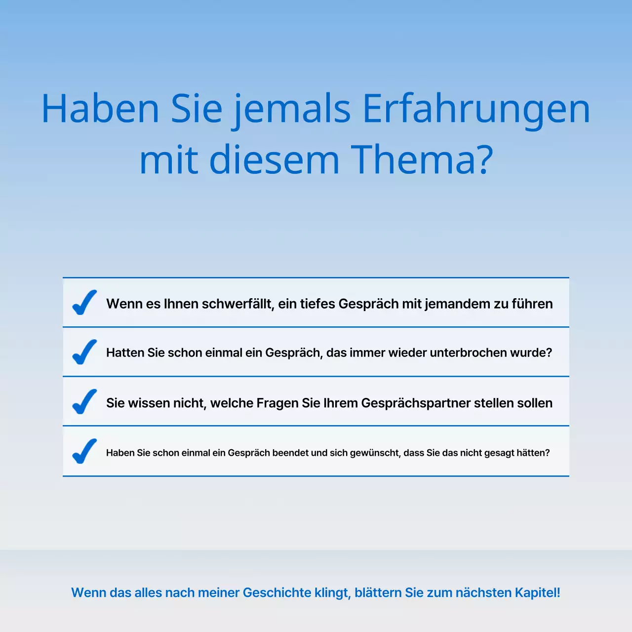 Minimalistische Buchpräsentation in Blau und Hellblau