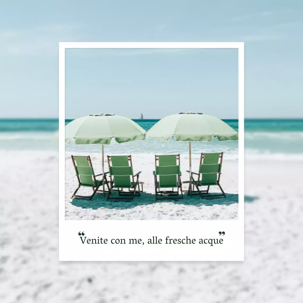 Semplici ombrelloni estivi in verde e bianco album post