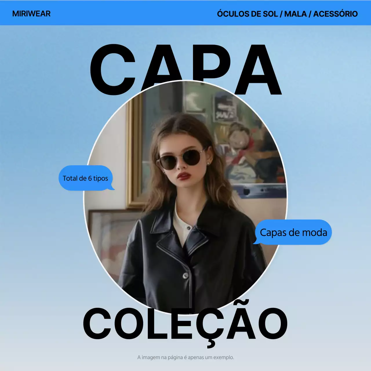 Uma capa de moda moderna em azul e branco