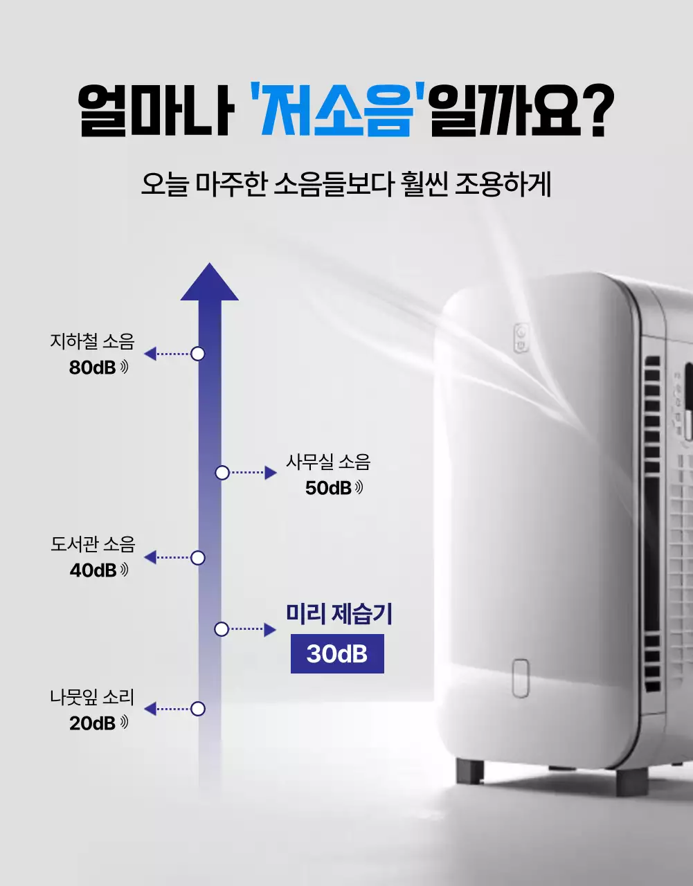 회색의 심플한 제습기 광고