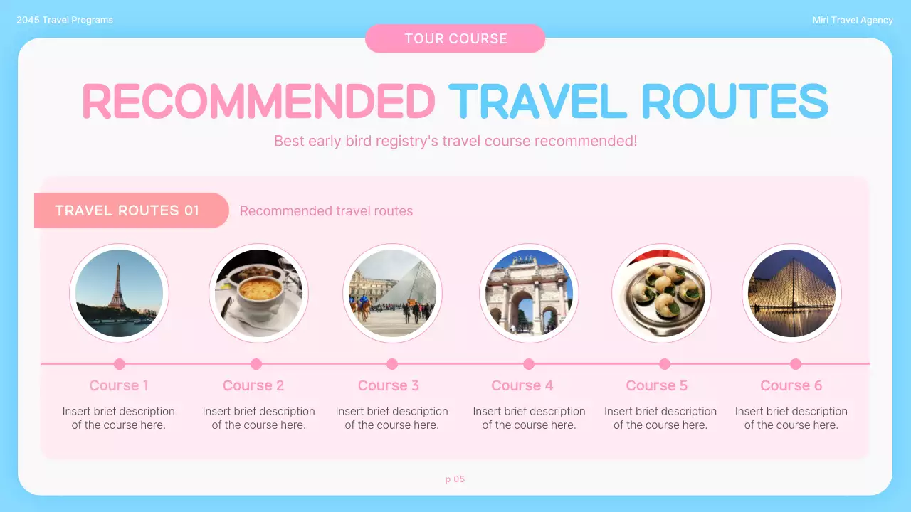 Promote a pretty spring travel promotion in light blue pink