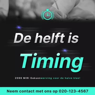 Maak reclame voor halve scholen met mint en zwarte accenten