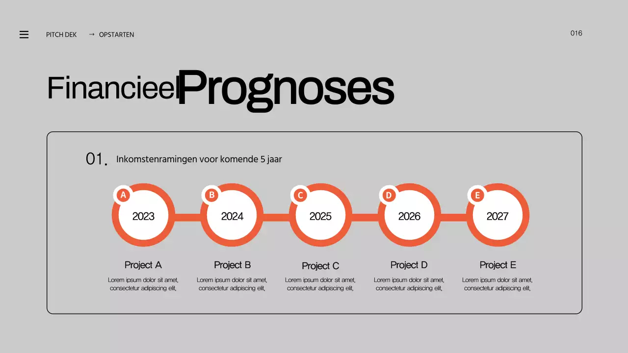 Orange Bold Business Startup Pitch Deck Voorstel