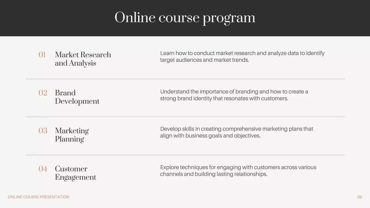 Beige Professional Marketing Course Guide Presentation