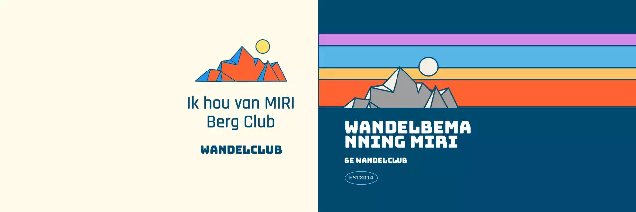 Sportclubs met veelkleurige bergillustraties