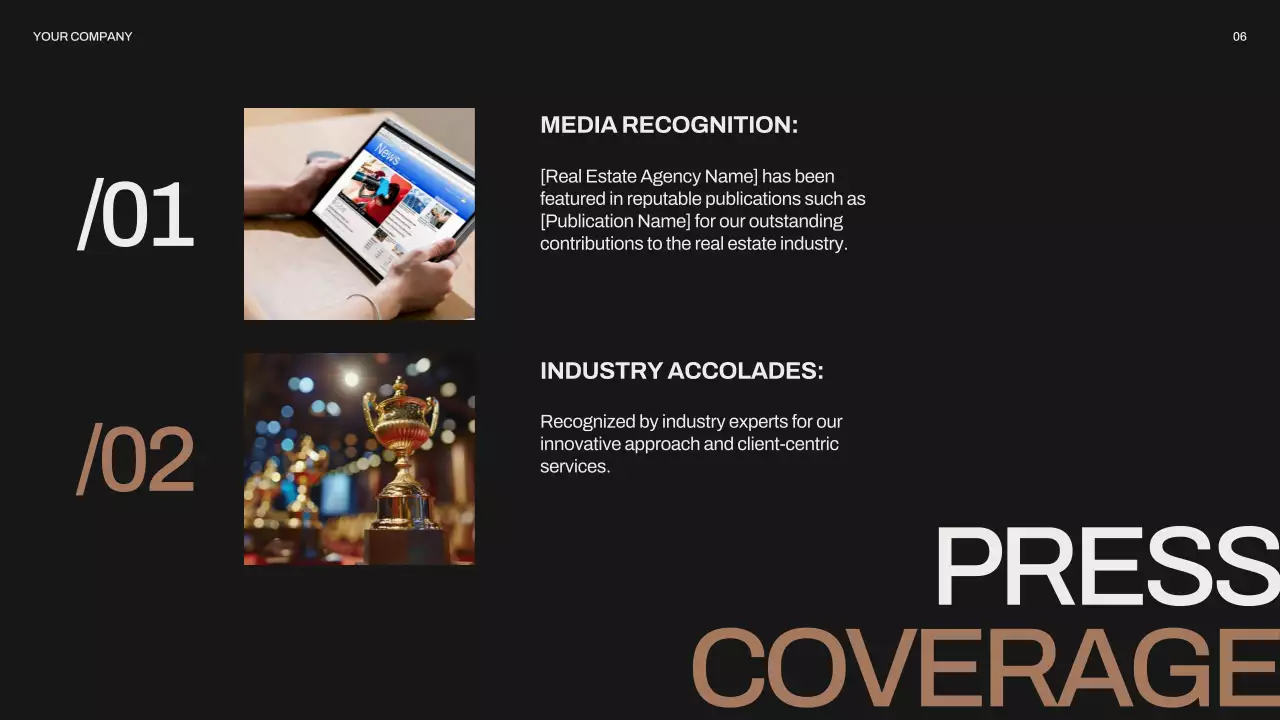 Black Modern Real Estate Agenda Presentation