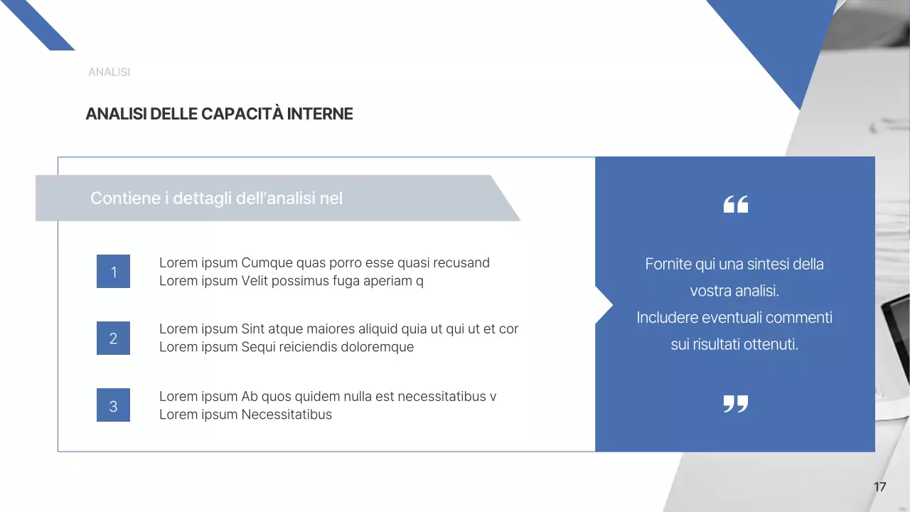 Una semplice relazione aziendale in blu e azzurro
