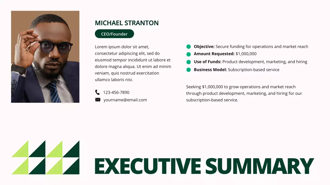 Green Professional Business Promotion Presentation