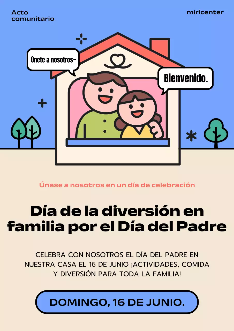 Promocione su evento del Día del Padre en azul y marfil