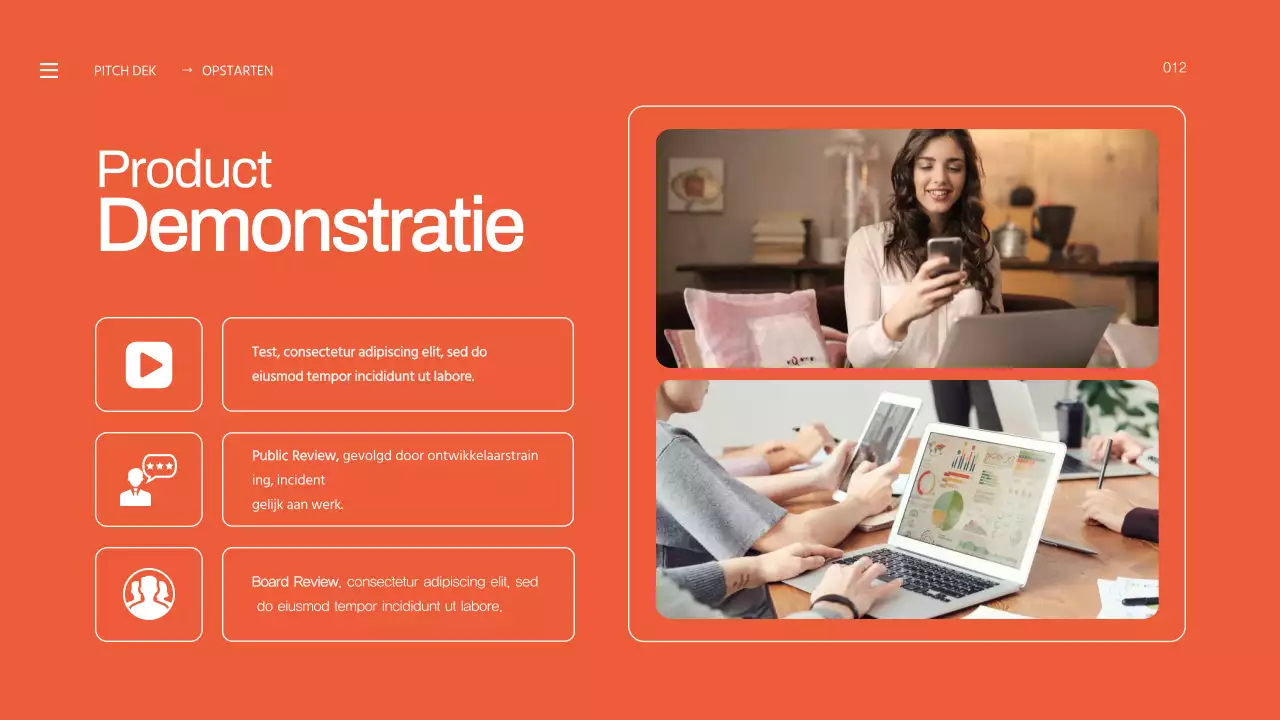 Orange Bold Business Startup Pitch Deck Voorstel