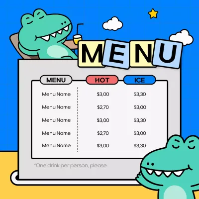 Kitschy yellow and blue small business social media announcements