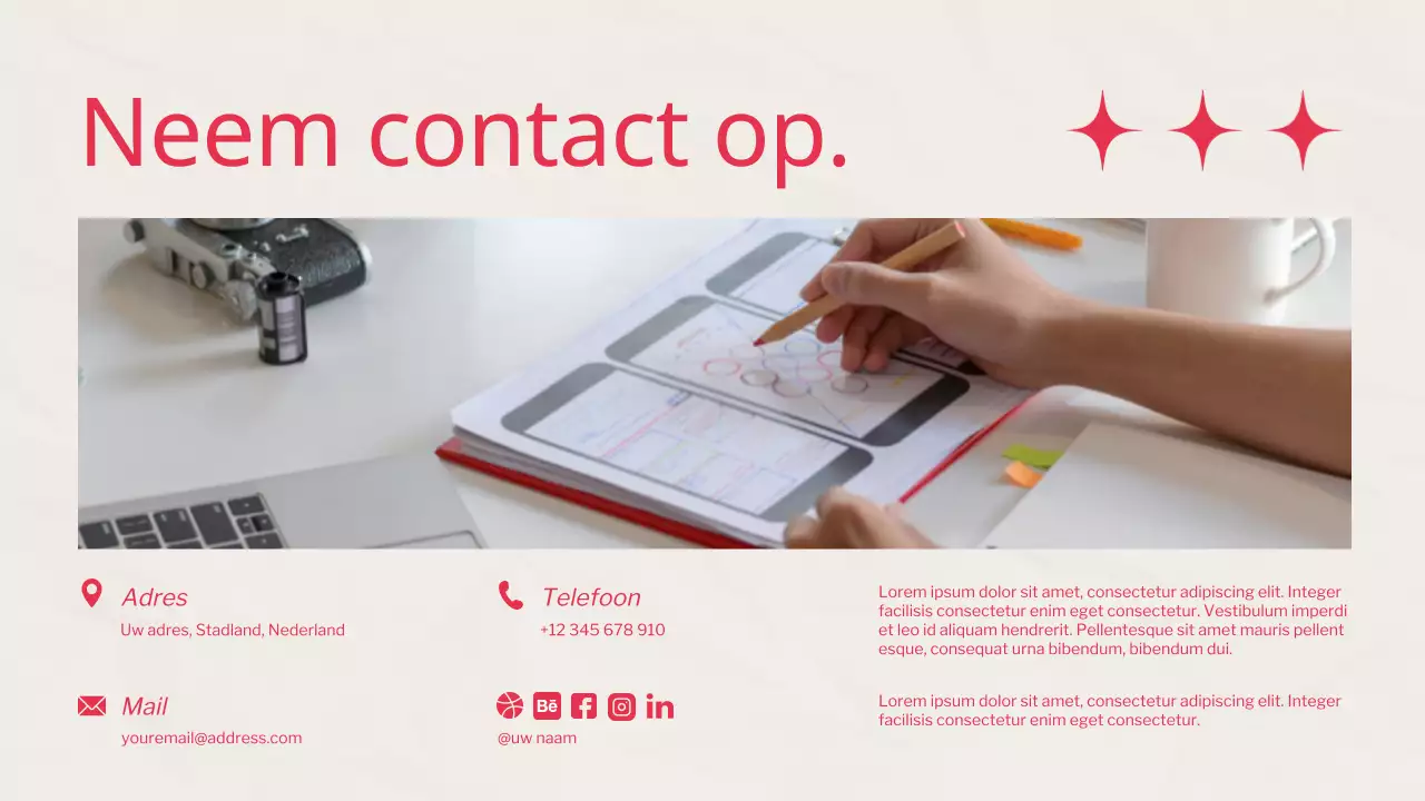 Red trend grafisch ontwerper portfolio