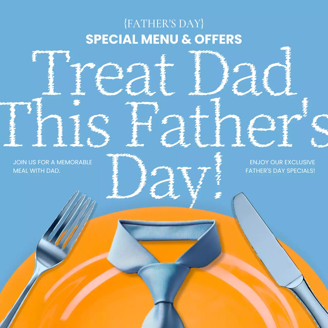 Blue Modern Father's Day Promotion Social Media Post