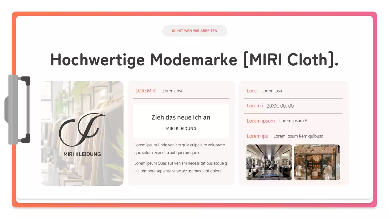 Wie man eine einfache Marketing-Fallstudie für eine Marke in Rosa und Orange erstellt