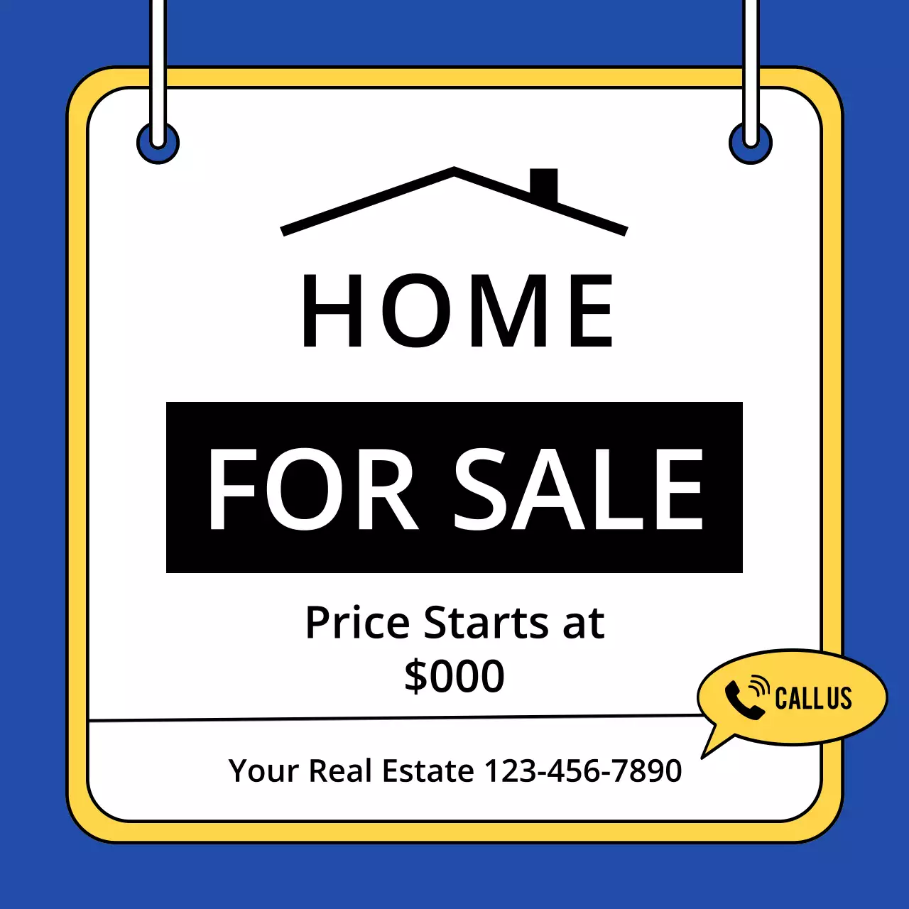 Blue Simple Home Promotion Social Media Post