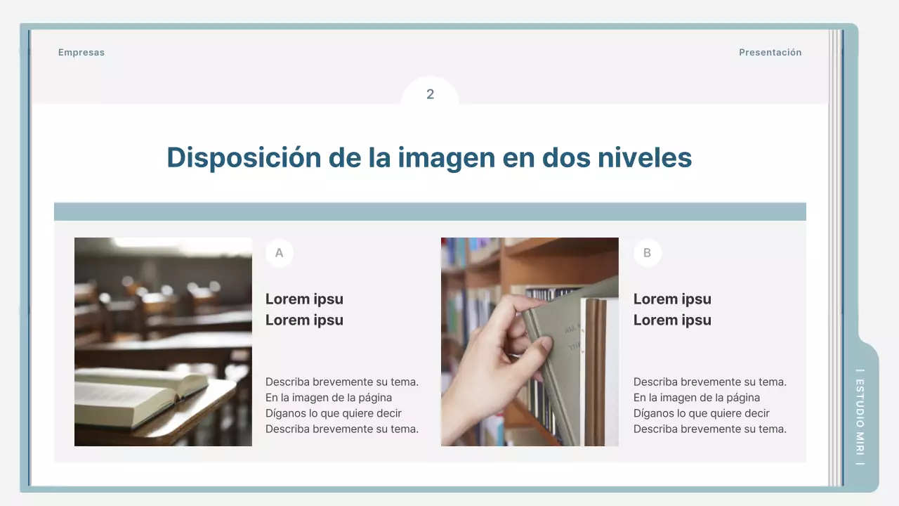 Un sencillo folleto de formación en azul claro y gris
