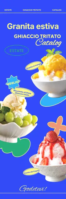 Banner di granite estive su sfondo blu