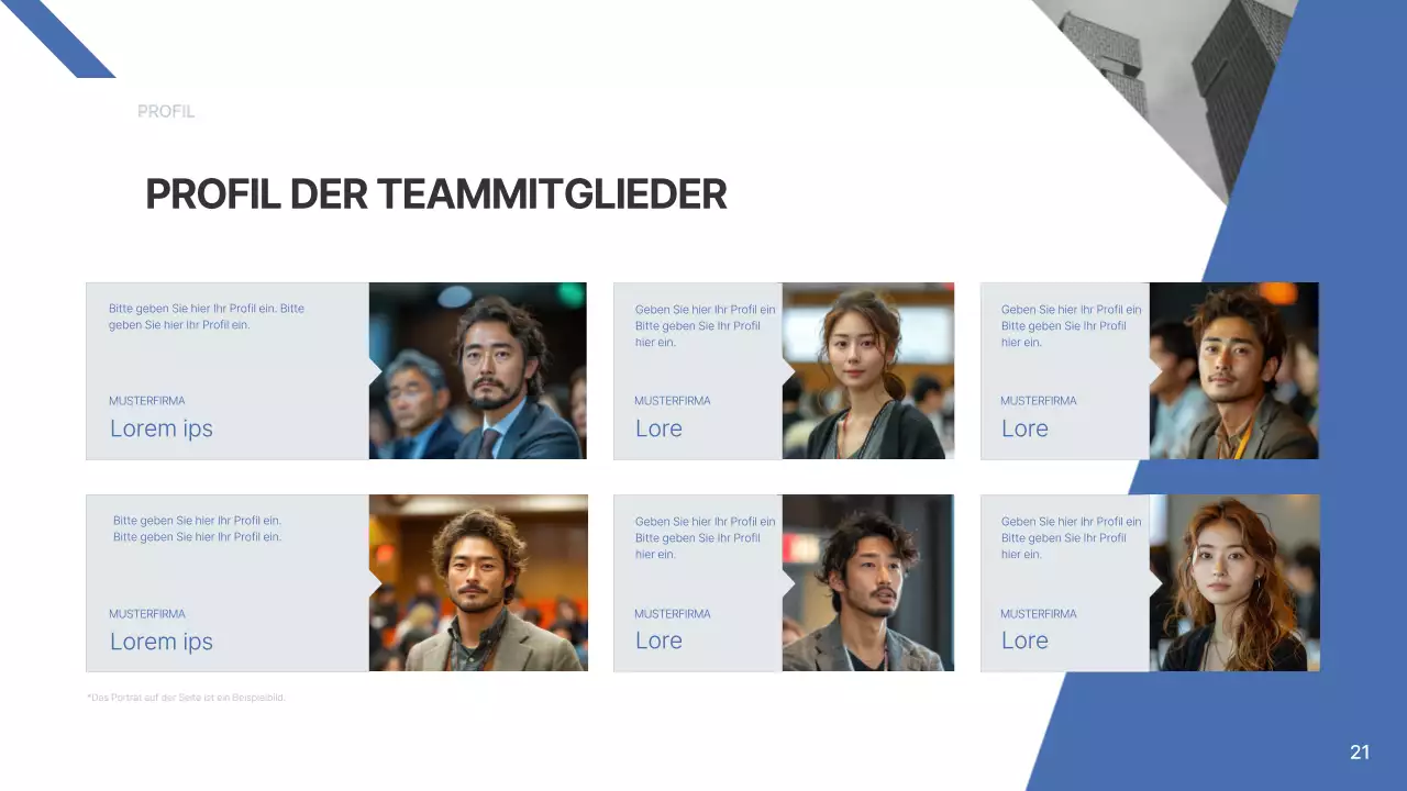 Ein einfacher Unternehmensbericht in Blau und Hellblau