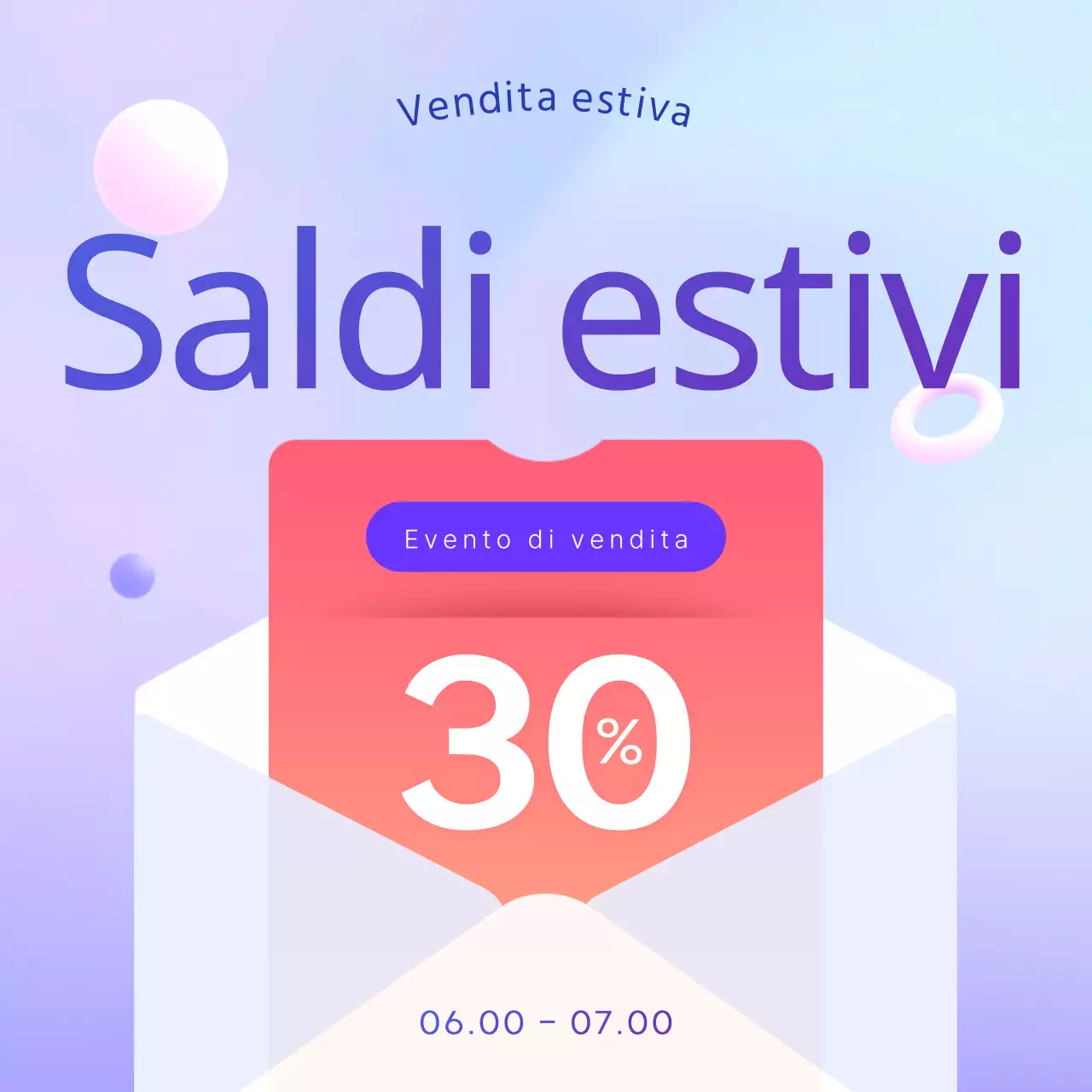 Promuovete gli eventi estivi con i toni del viola e del blu