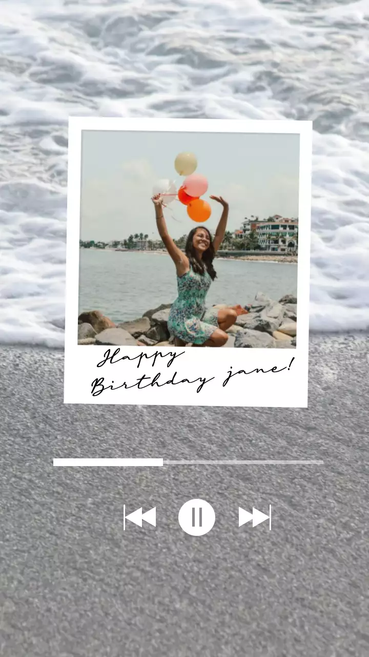 Coral Simple Birthday Card Instagram Post