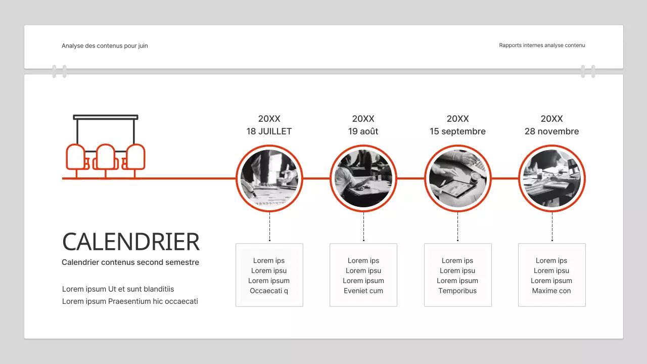 Un simple rapport d'analyse de contenu en rouge et blanc