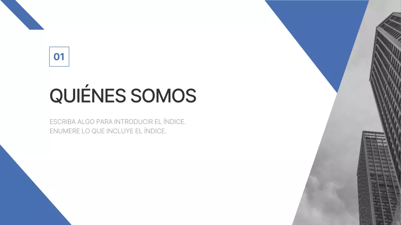 Un sencillo informe corporativo en azul y azul claro