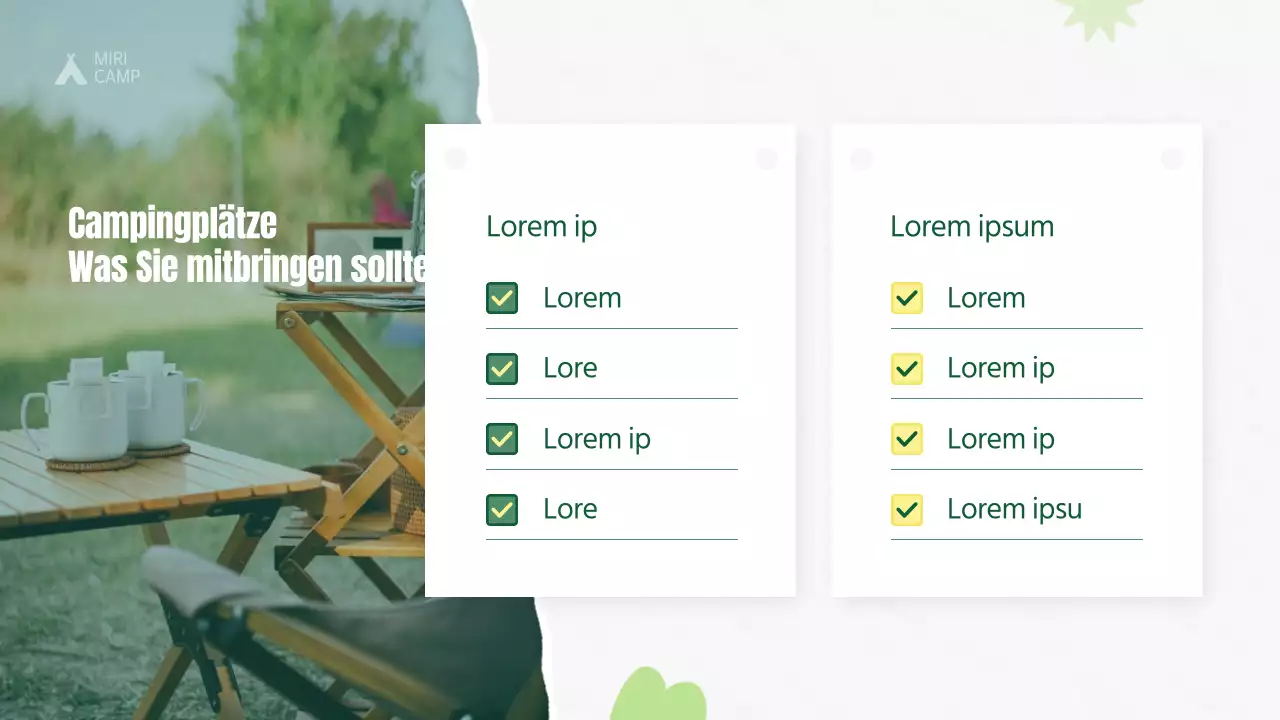 Ein Führer für Sommercampingplätze in grüner Natur