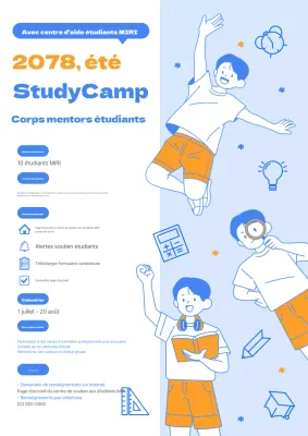 Promouvoir un camp d'étude en jaune et bleu