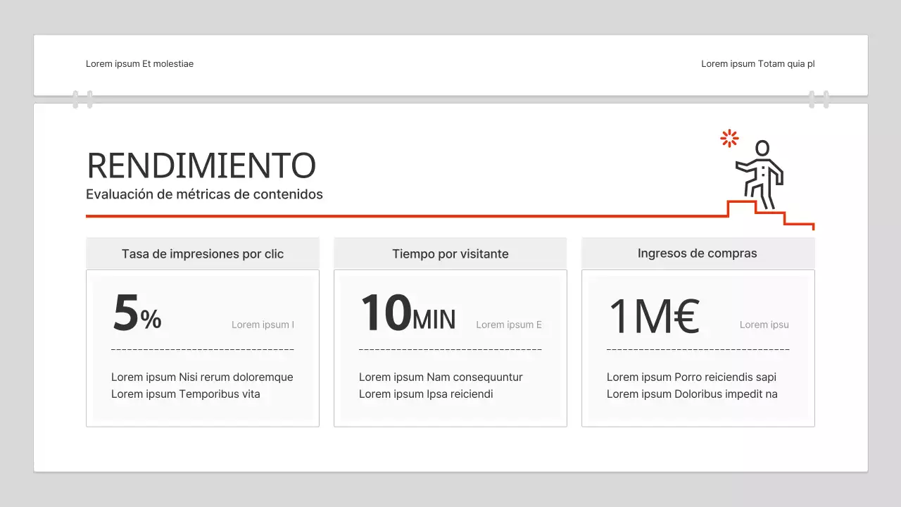 Un sencillo informe de análisis de contenidos en rojo y blanco