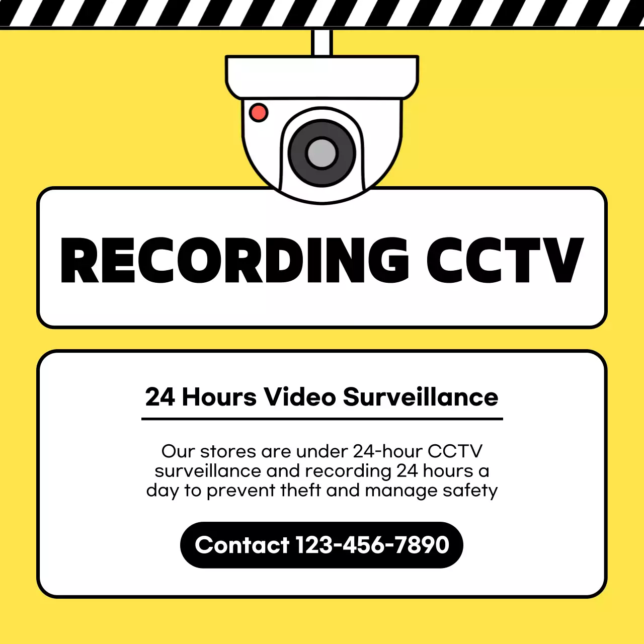 Yellow Modern Surveillance Notice Social Media Post