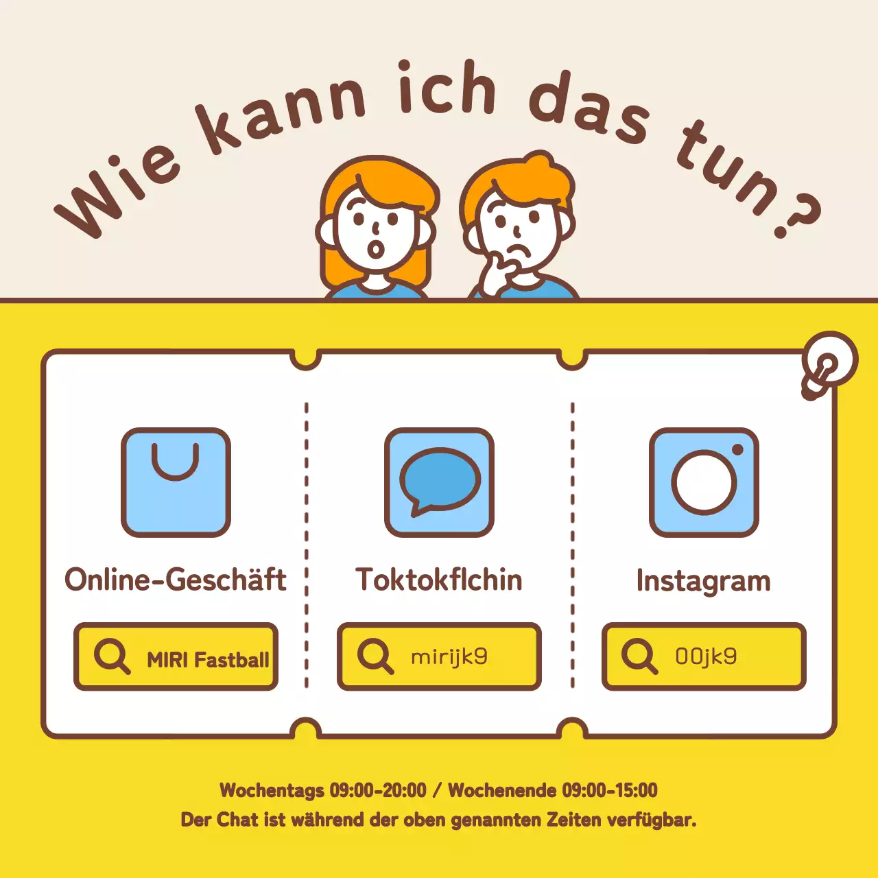 Einfache gelbe und hellblaue Social-Media-Werbung für die Jobsuche in Übersee