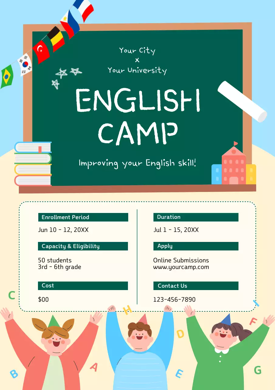 Green Minimal Camp Promotion Poster