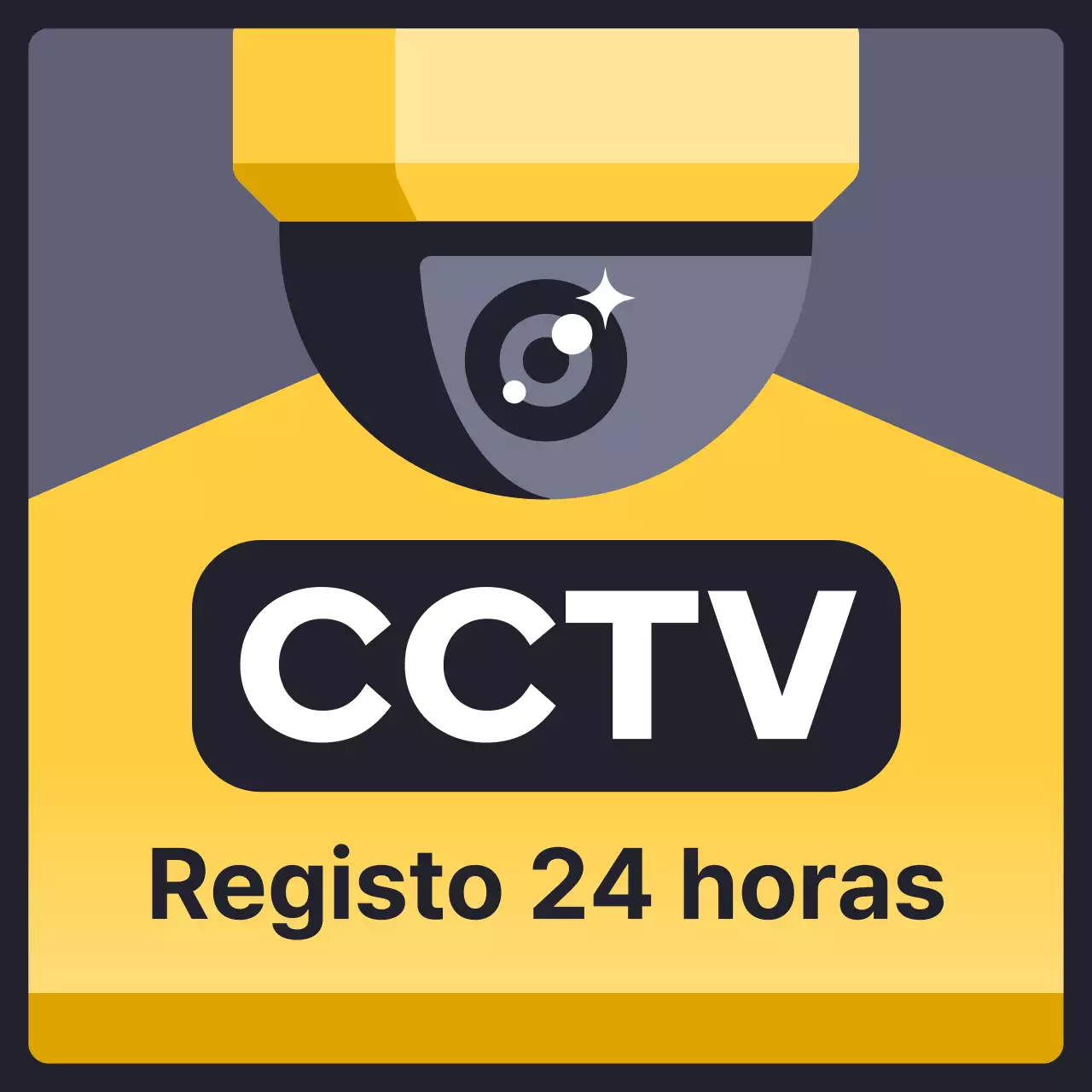 Anúncio básico de gravação CCTV amarelo e cinzento
