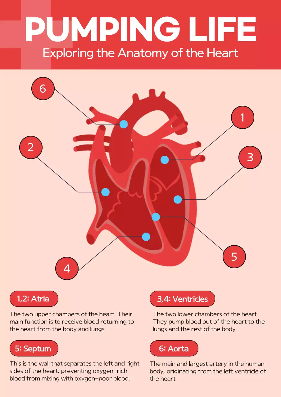 Red Modern Heart Guide Poster