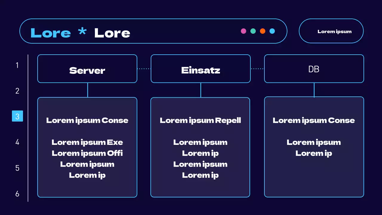 Trendy Web-Entwicklungsprojekt Brief in hellblau und orange