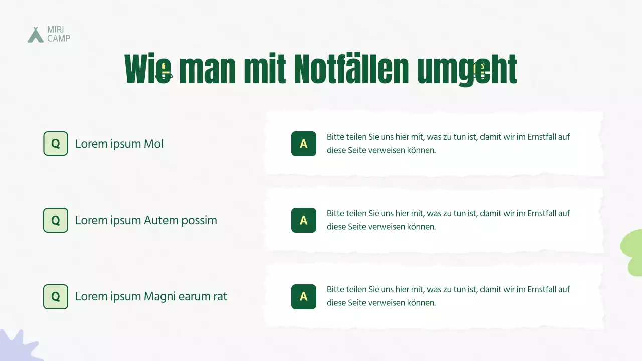 Ein Führer für Sommercampingplätze in grüner Natur