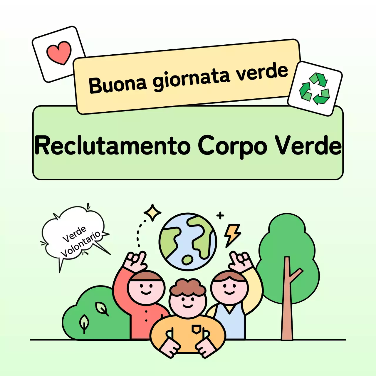 Promuovere i colori verde e chartreuse del corpo ambientale del settore pubblico.